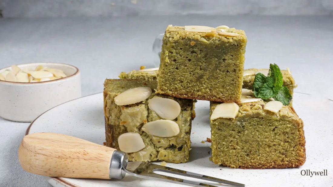 Matcha brownie with adaptogens.